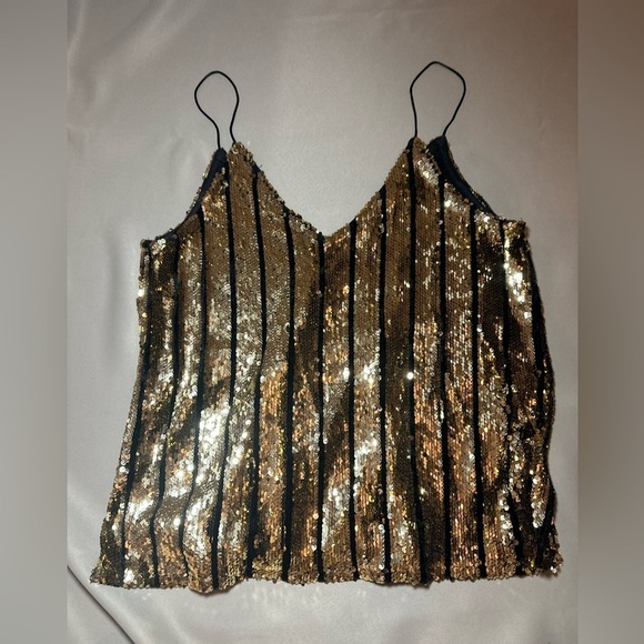 The Vintage Shop Tops - Vintage Shop Gold Sequin Camisole Tank